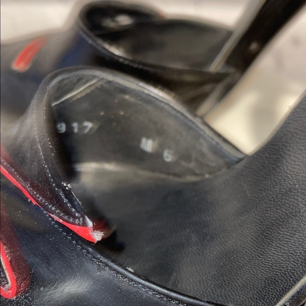 Christian Dior Vintage 90s Black & Red Slingback Heels Size 6 Designer - Picture 7 of 7